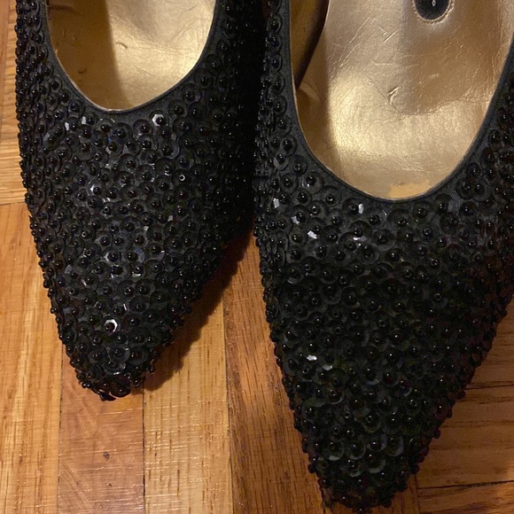 Black Sparkly Pumps - Picture 7 of 8